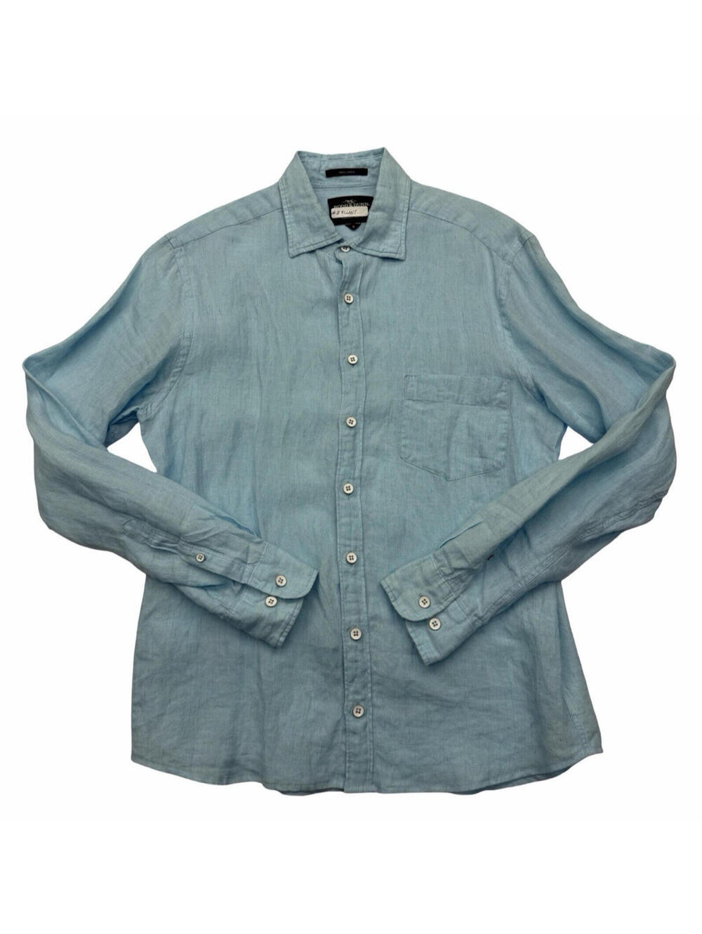 Rodd & Gunn Linen Coromandel Sports Fit Button-Up Shirt Inlet Blue Size S